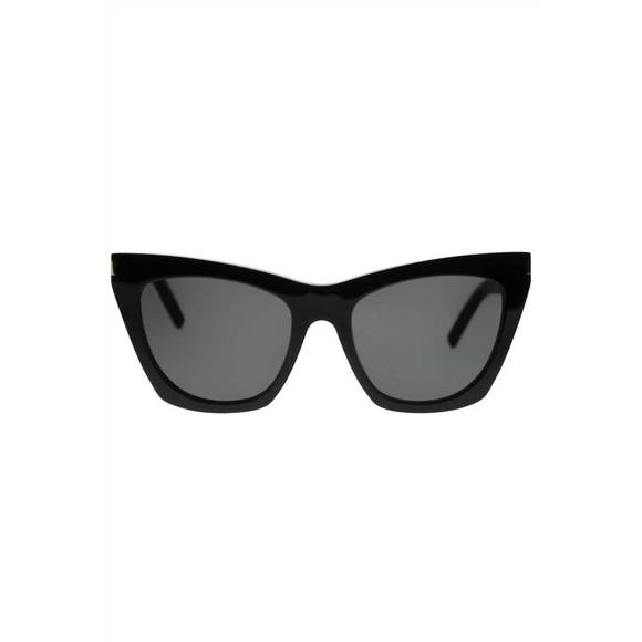 NEW SAINT LAURENT cat-eye acetate sunglasses with grey lens in black - Picture 2 of 3